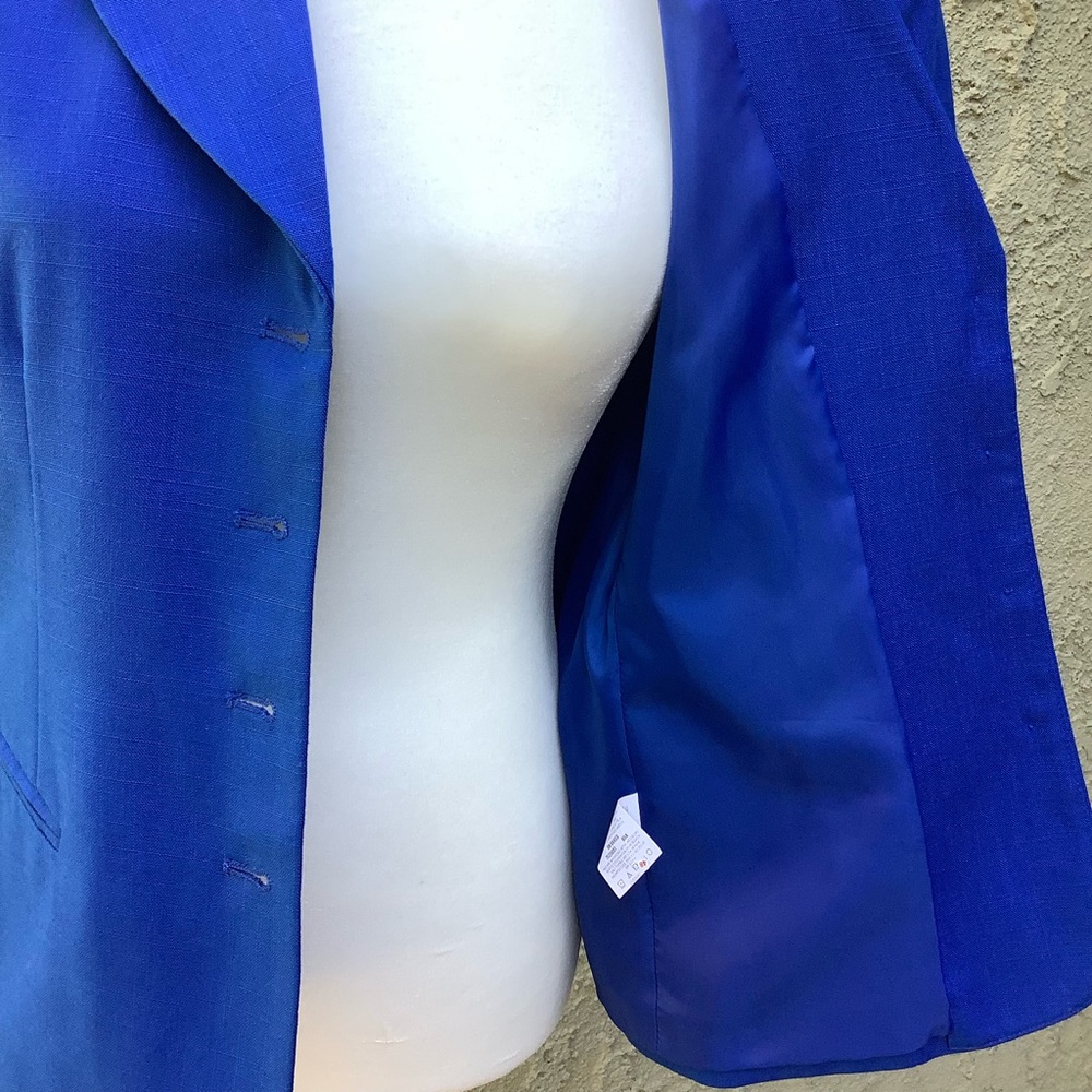 Joan Leslie Blue Short Sleeve Suit Jacket, 8P - Picture 5 of 7